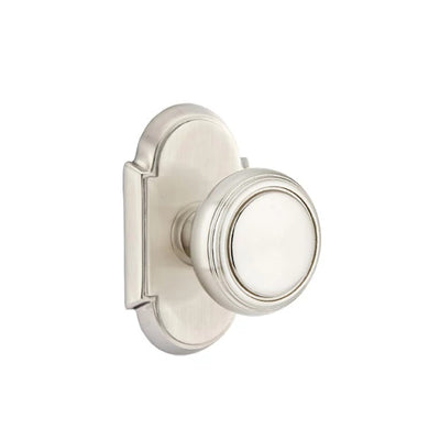 Emtek Norwich Knob with #8 Rosette in Satin Nickel