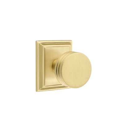 Emtek Bern Knob with Wilshire Rosette in Satin Brass