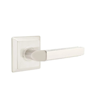 Emtek Milano Lever with Quincy Rosette in Satin Nickel