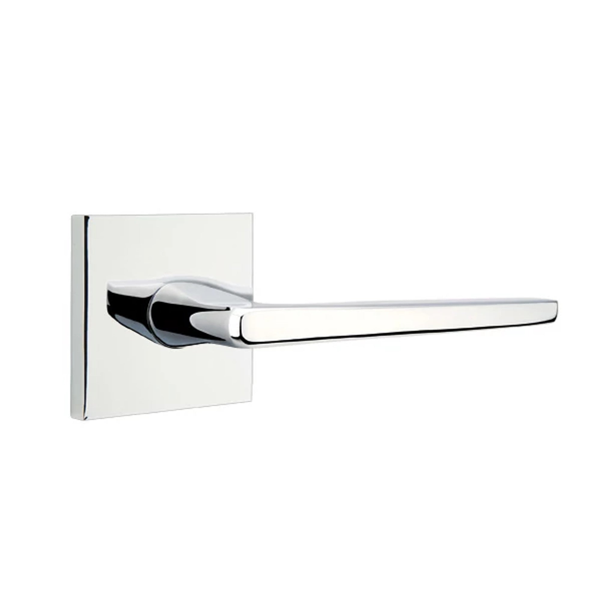 Emtek Hermes Lever with Square Rosette in Polished Chrome