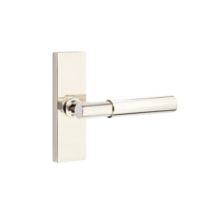 Emtek Myles Lever with Stretto 1-1/2" x 5" in Polished Nickel