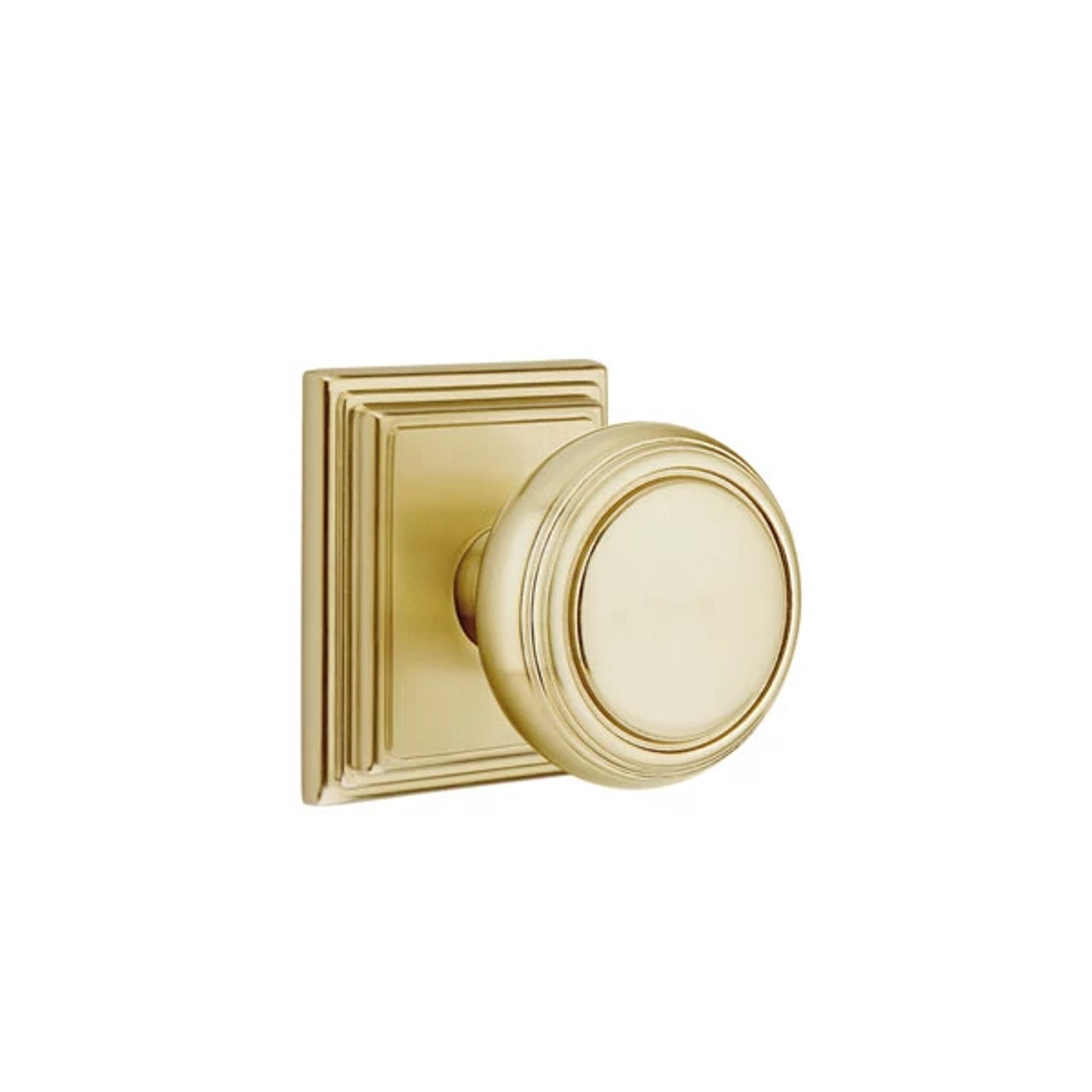 Emtek Norwich Knob with Wilshire Rosette in Satin Brass
