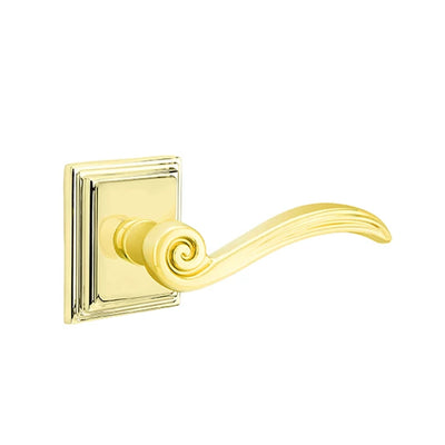 Emtek Elan Lever with Wilshire Rosette in Polished Brass