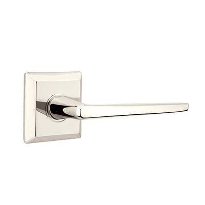 Emtek Hermes Lever with Quincy Rosette in Polished Nickel