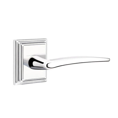 Emtek Poseidon Lever with Wilshire Rosette in Polished Chrome