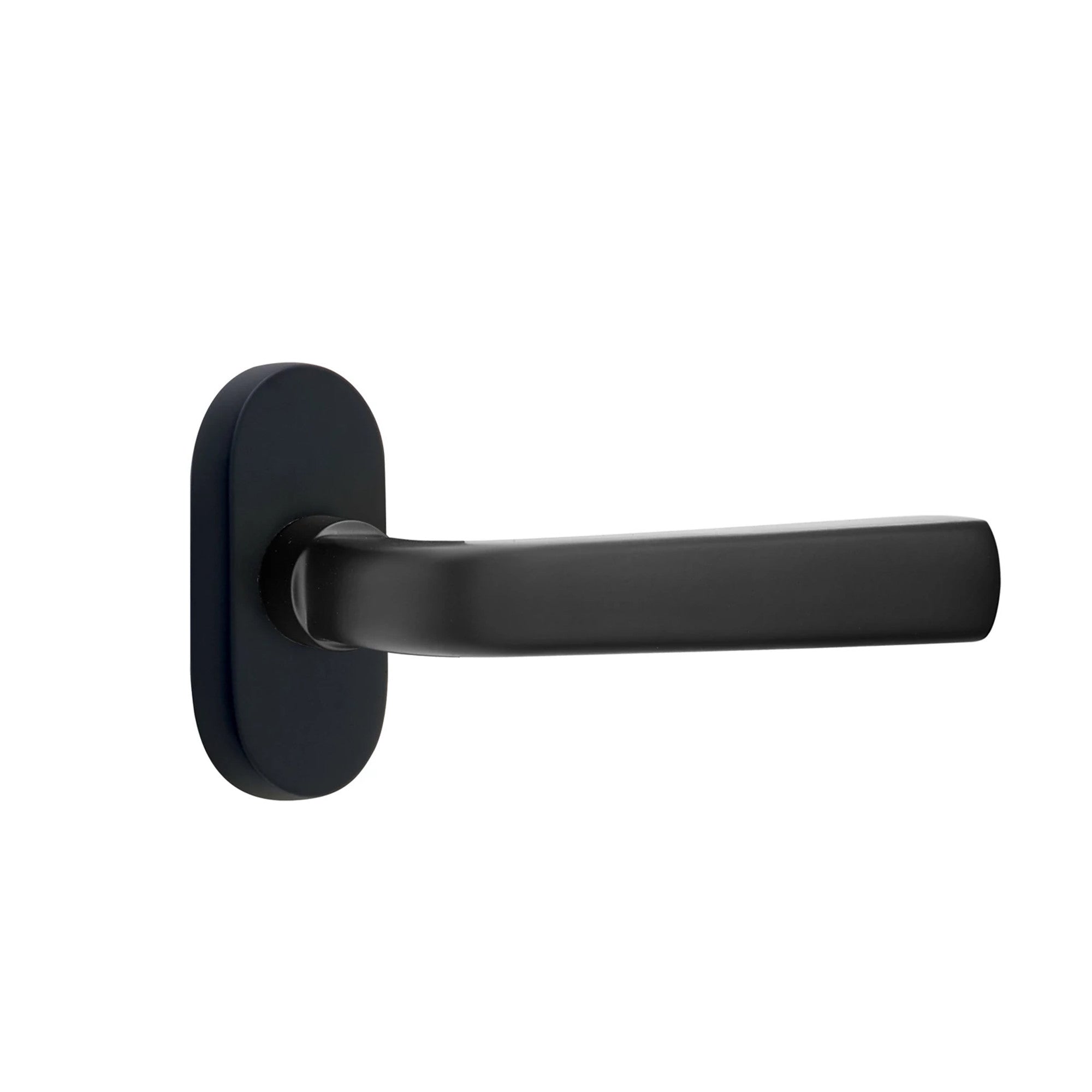 Emtek Sion Lever with Oval Stretto 1-1/2" x 3" in Flat Black