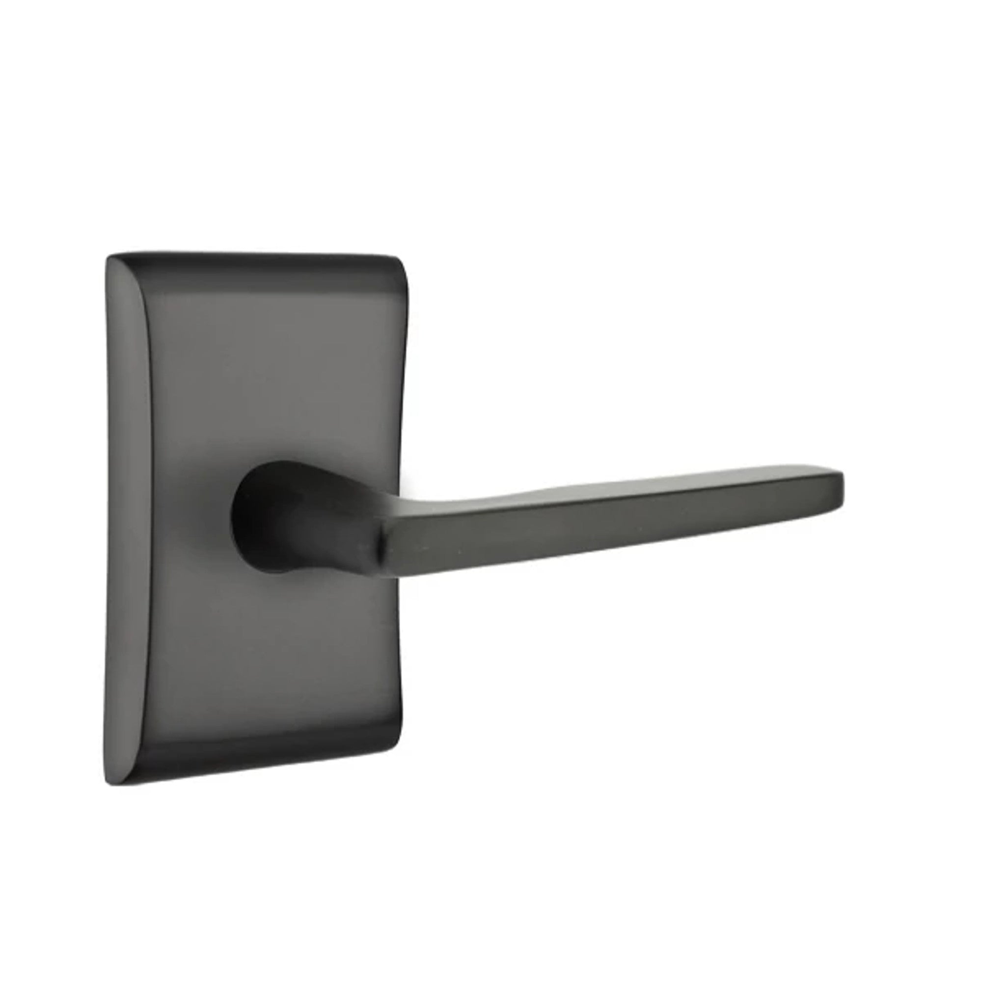 Emtek Hermes Lever with Neos Rosette in Flat Black