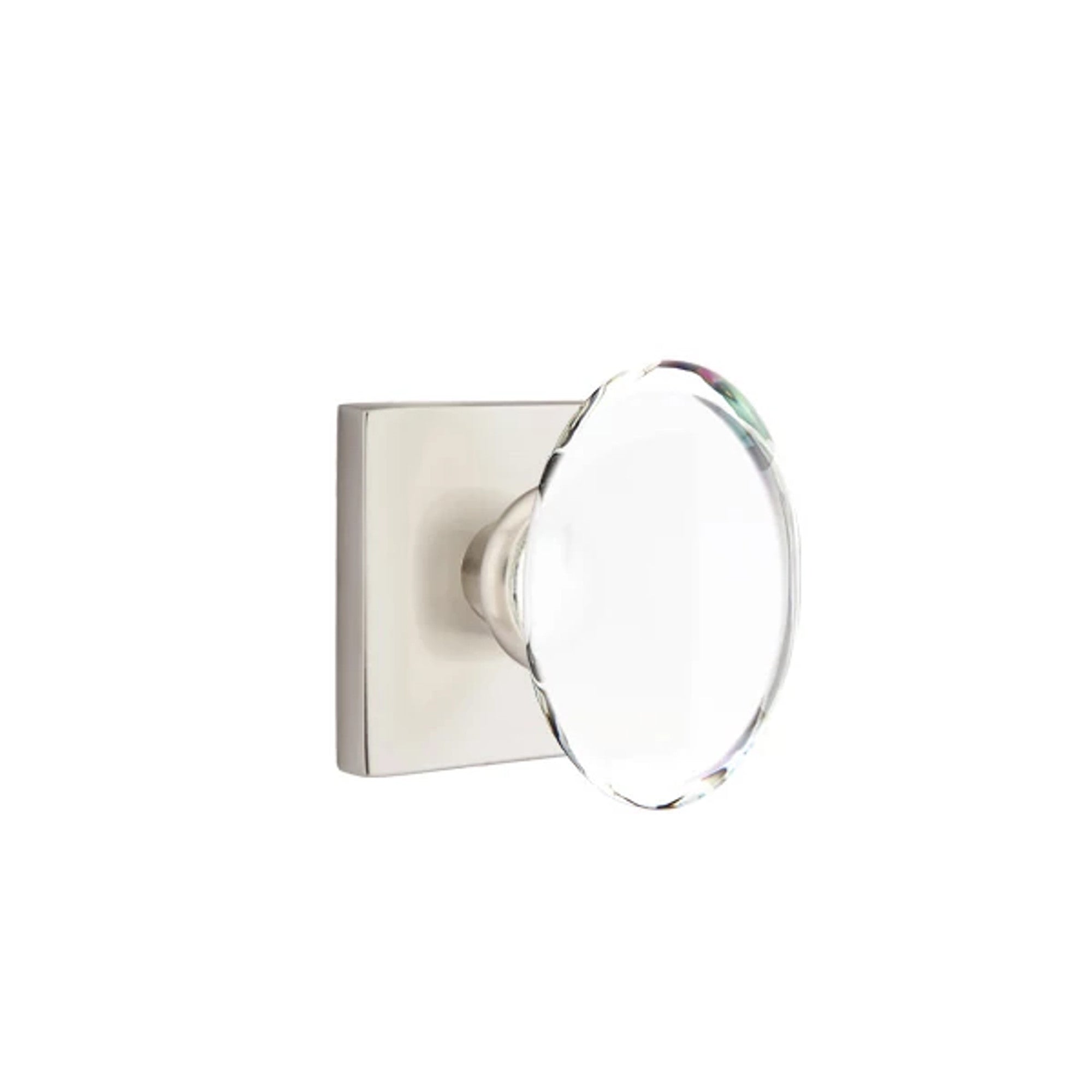 Emtek Hampton Knob with Square Rosette in Satin Nickel
