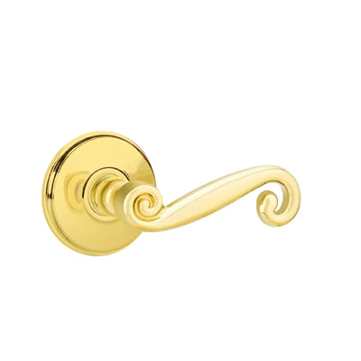 Emtek Rustic Lever with Watford Rosette in Polished Brass