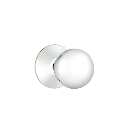 Emtek Orb Knob with Modern Rosette in Polished Chrome