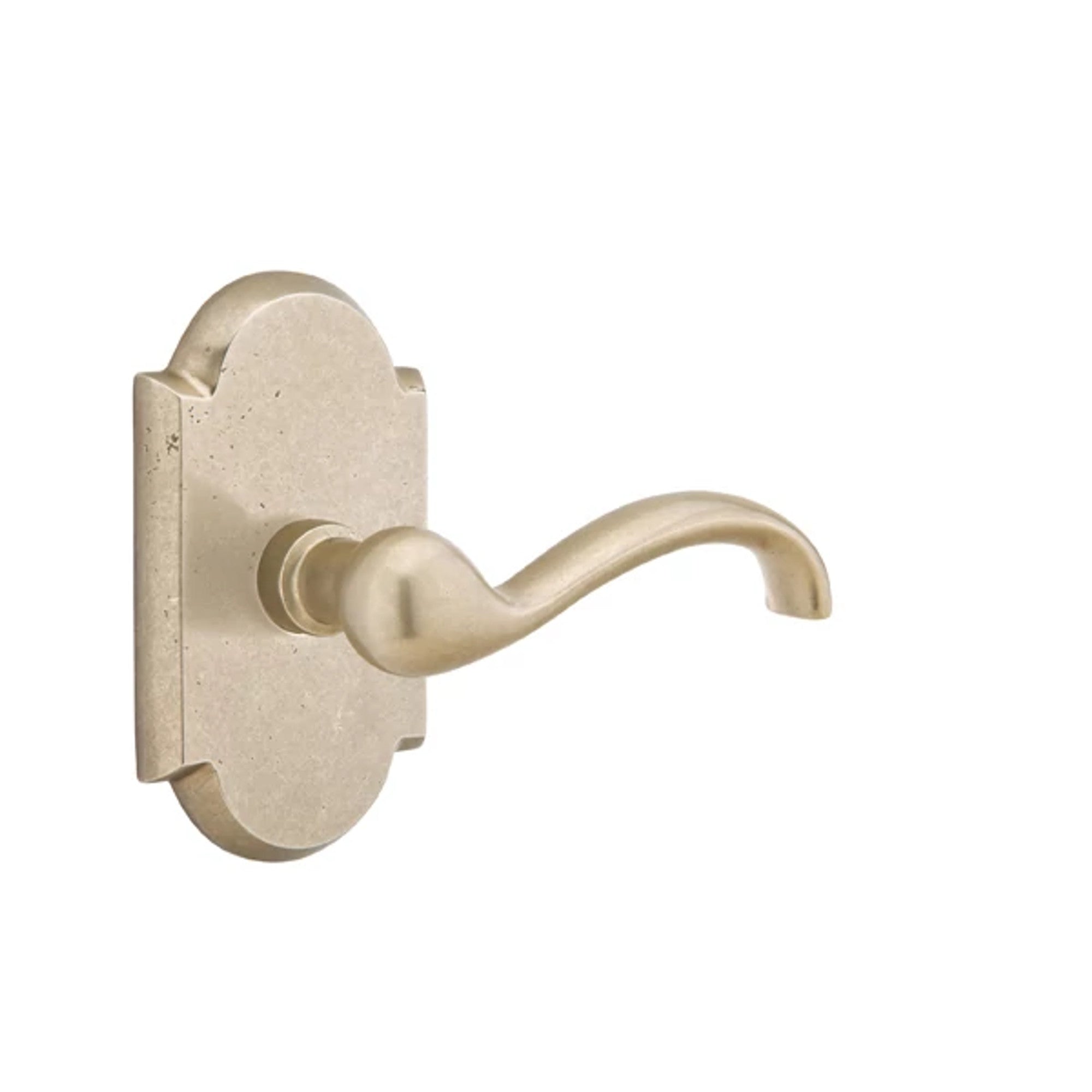 Emtek Teton Lever with #1 Rosette in Tumbled White Bronze