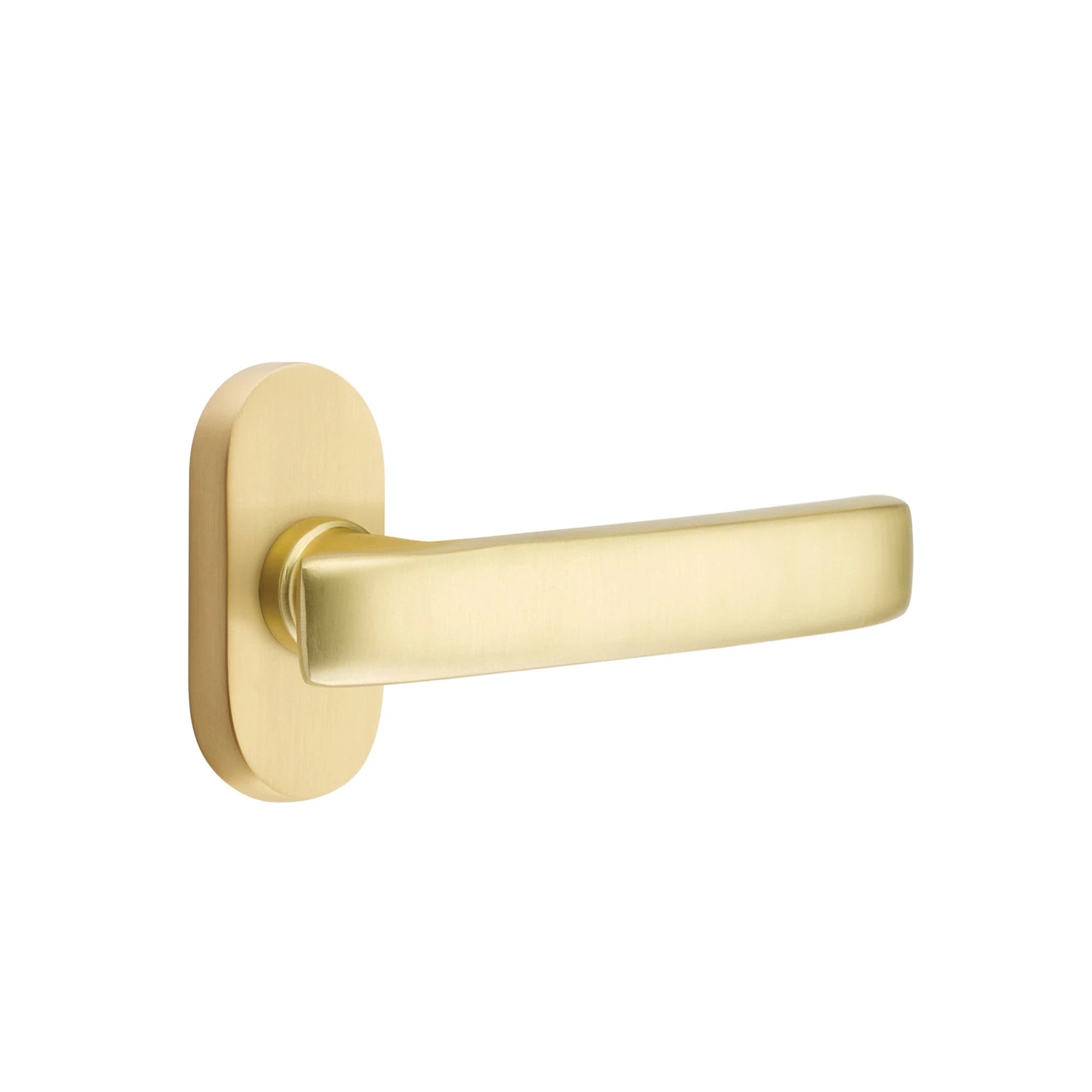 Emtek Geneva Lever with Oval Stretto 1-1/2" x 3" in Satin Brass