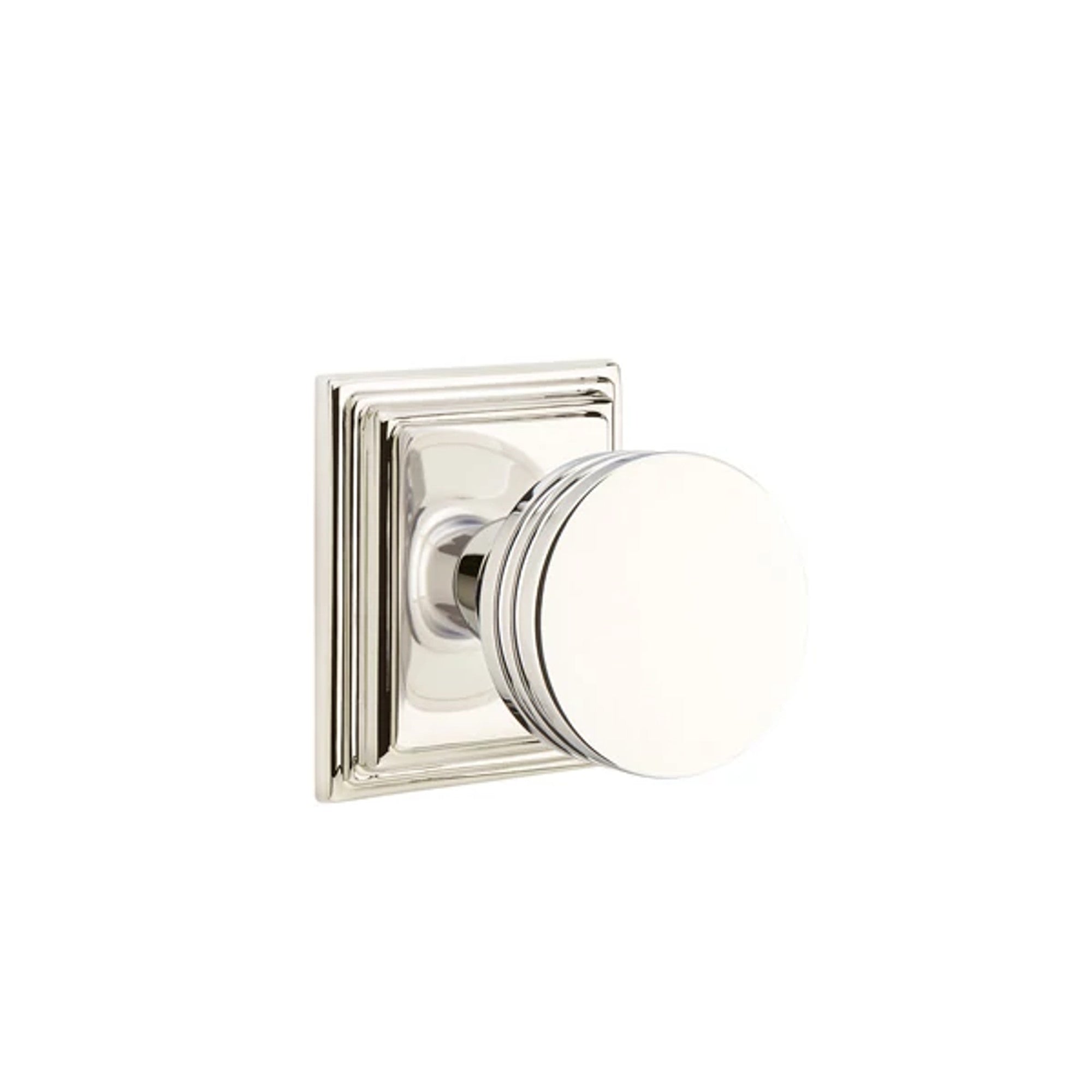 Emtek Bern Knob with Wilshire Rosette in Polished Nickel