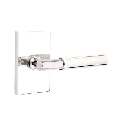 Emtek Myles Lever with Modern Rectangular Rosette in Polished Chrome