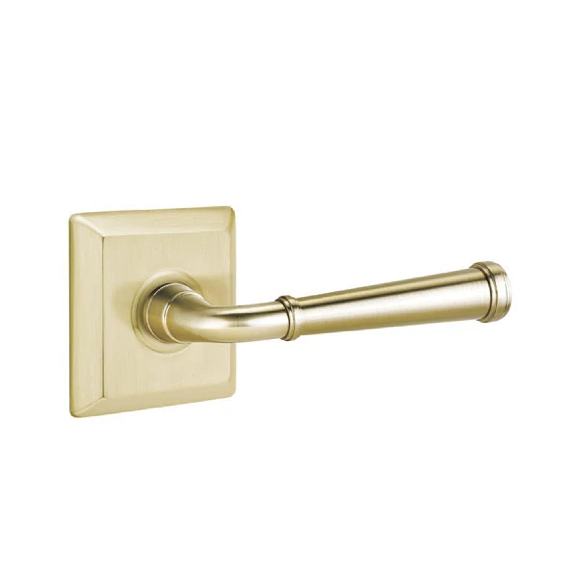 Emtek Merrimack Lever with Quincy Rosette in Satin Brass