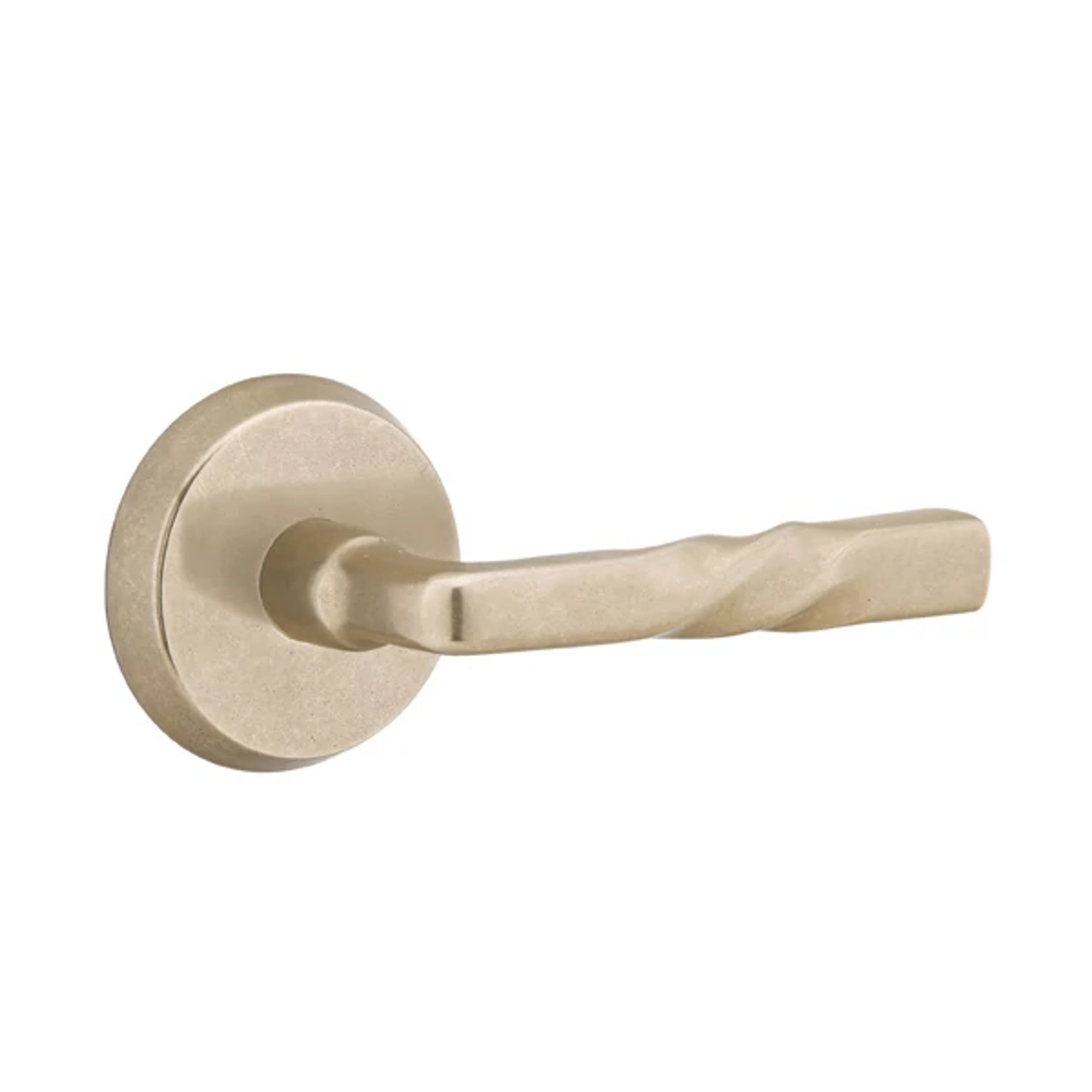 Emtek Montrose Lever with #2 Rosette in Tumbled White Bronze