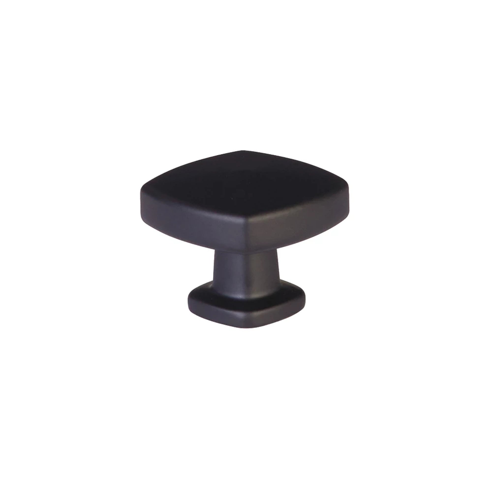 Emtek Kenter 1-1/4" Soft Square Knob in Flat Black