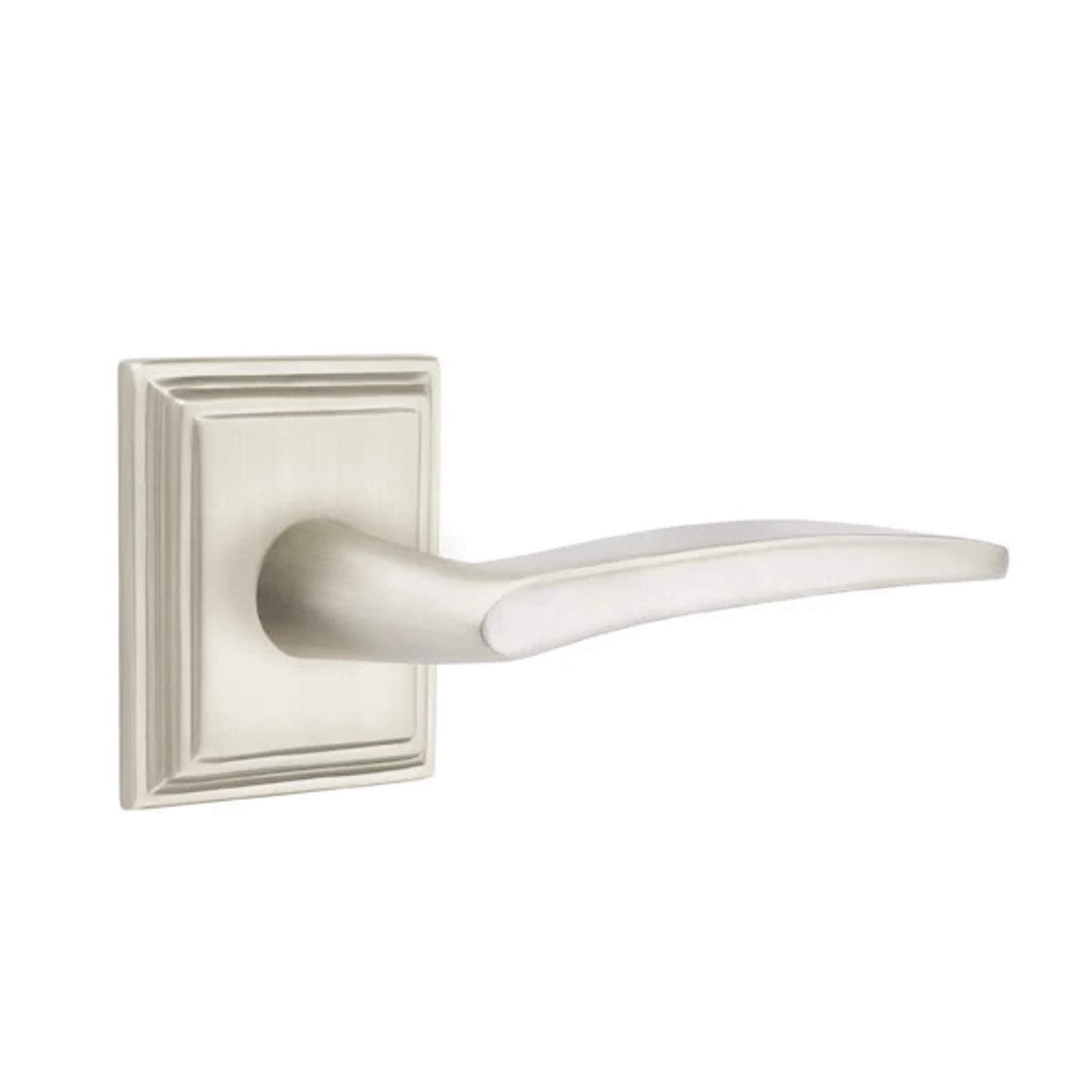 Emtek Poseidon Lever with Wilshire Rosette in Satin Nickel