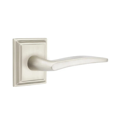 Emtek Poseidon Lever with Wilshire Rosette in Satin Nickel