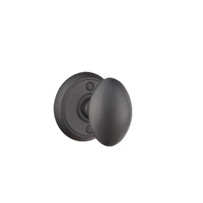Emtek Savannah Knob with #2 Rosette in Flat Black Steel
