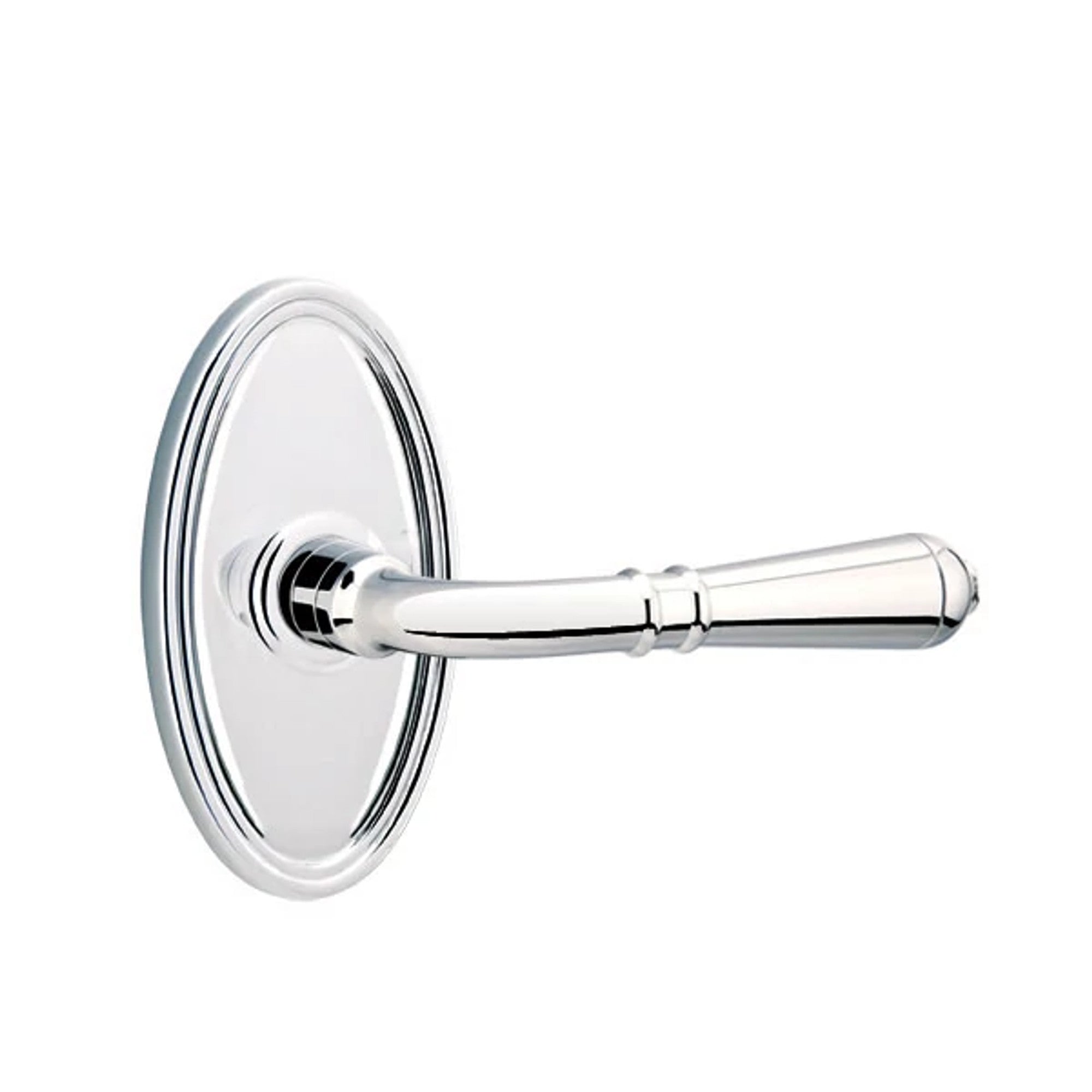 Emtek Turino Lever with Oval Rosette in Polished Chrome