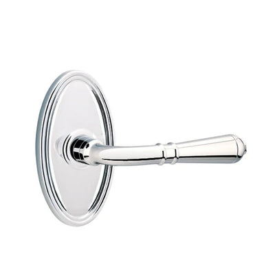 Emtek Turino Lever with Oval Rosette in Polished Chrome