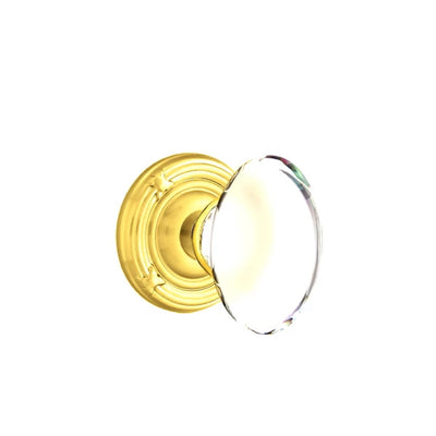 Emtek Hampton Knob with Ribbon & Reed Rosette in Polished Brass