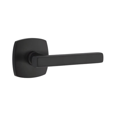 Emtek Freestone Lever with Urban Modern Rosette in Flat Black