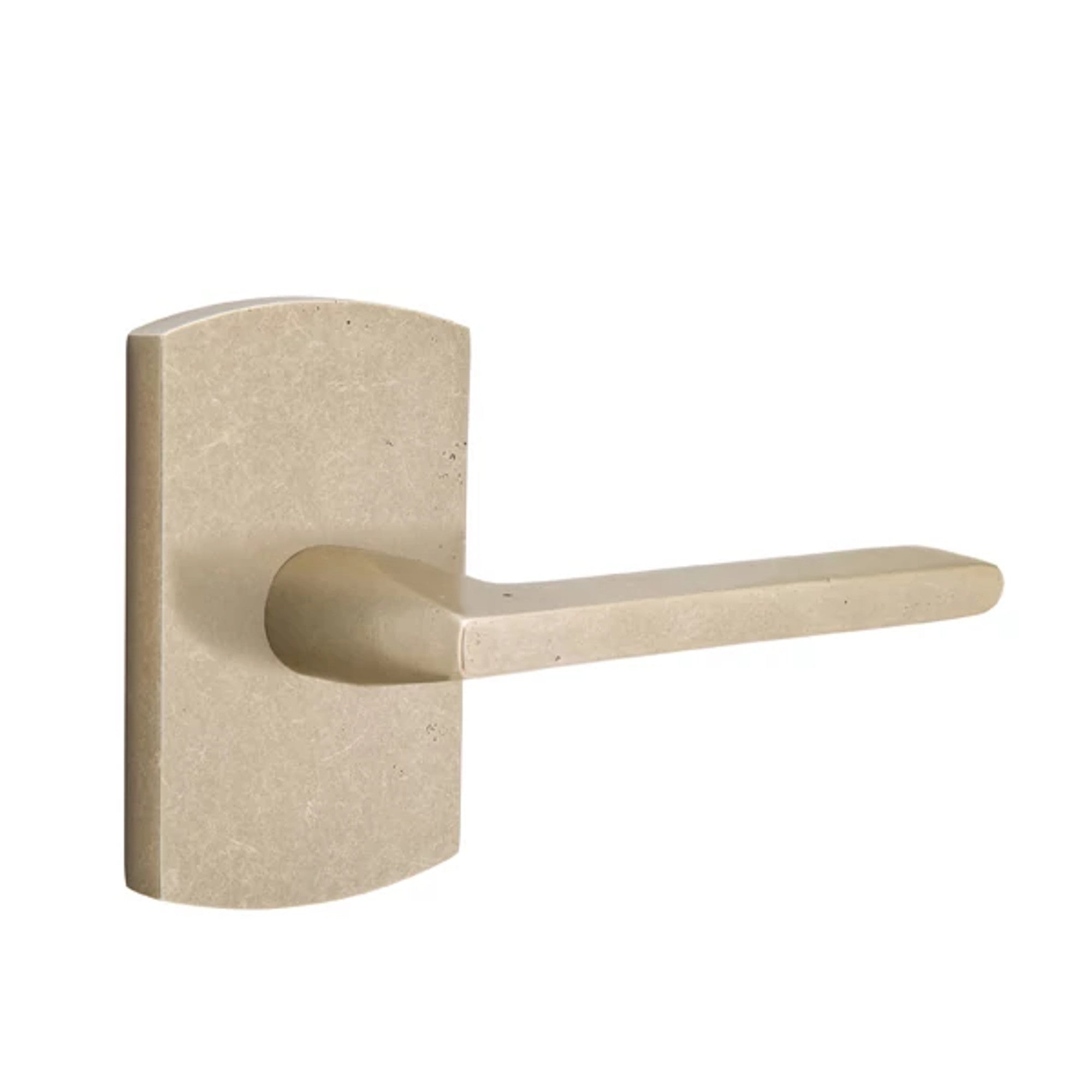Emtek Lariat Lever with #4 Rosette in Tumbled White Bronze