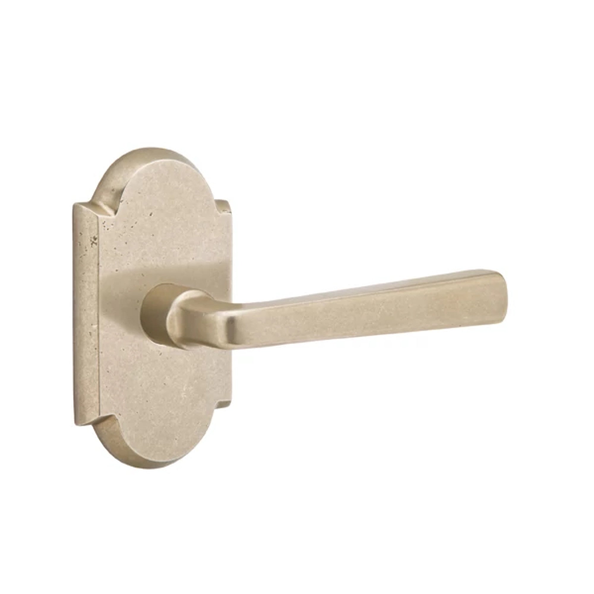 Emtek Cimarron Lever with #1 Rosette in Tumbled White Bronze