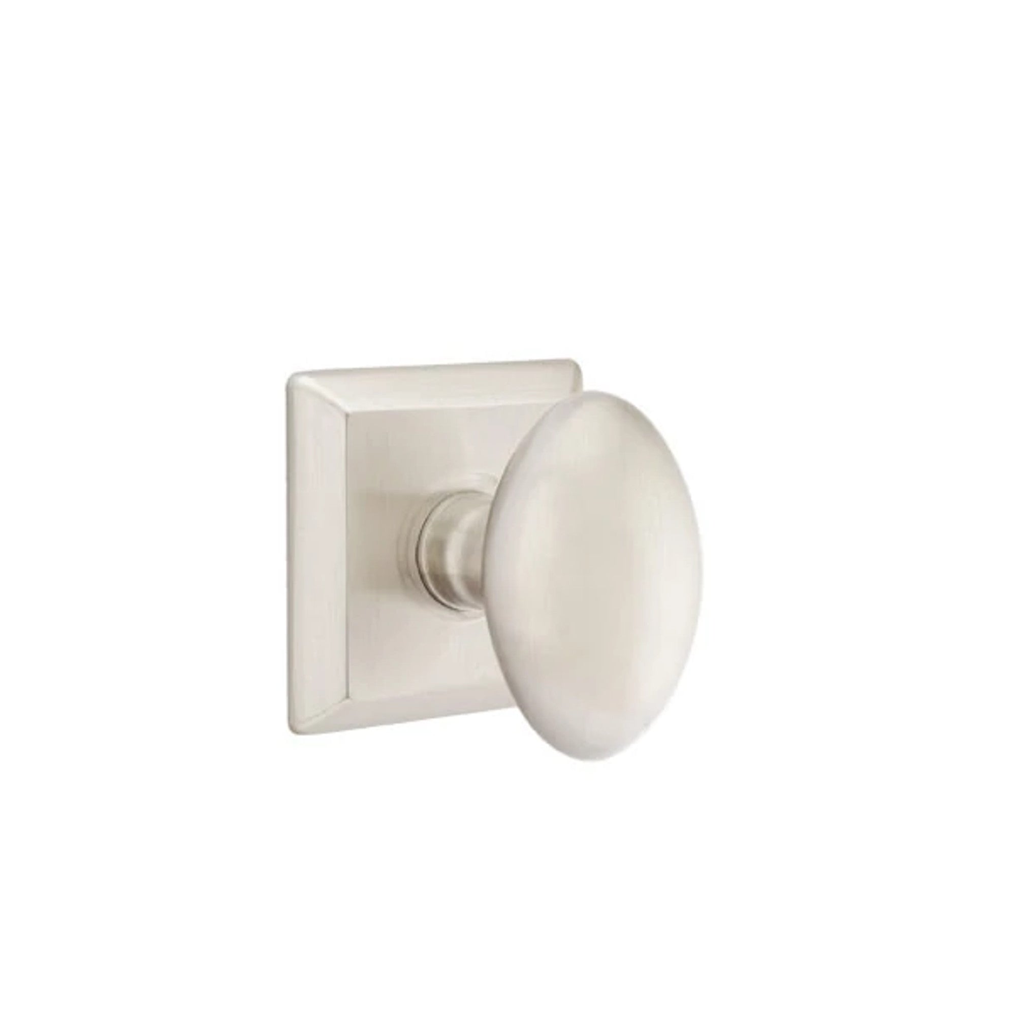 Emtek Egg Knob with Quincy Rosette in Satin Nickel