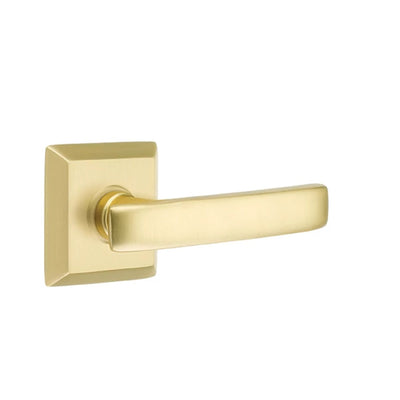 Emtek Geneva Lever with Quincy Rosette in Satin Brass