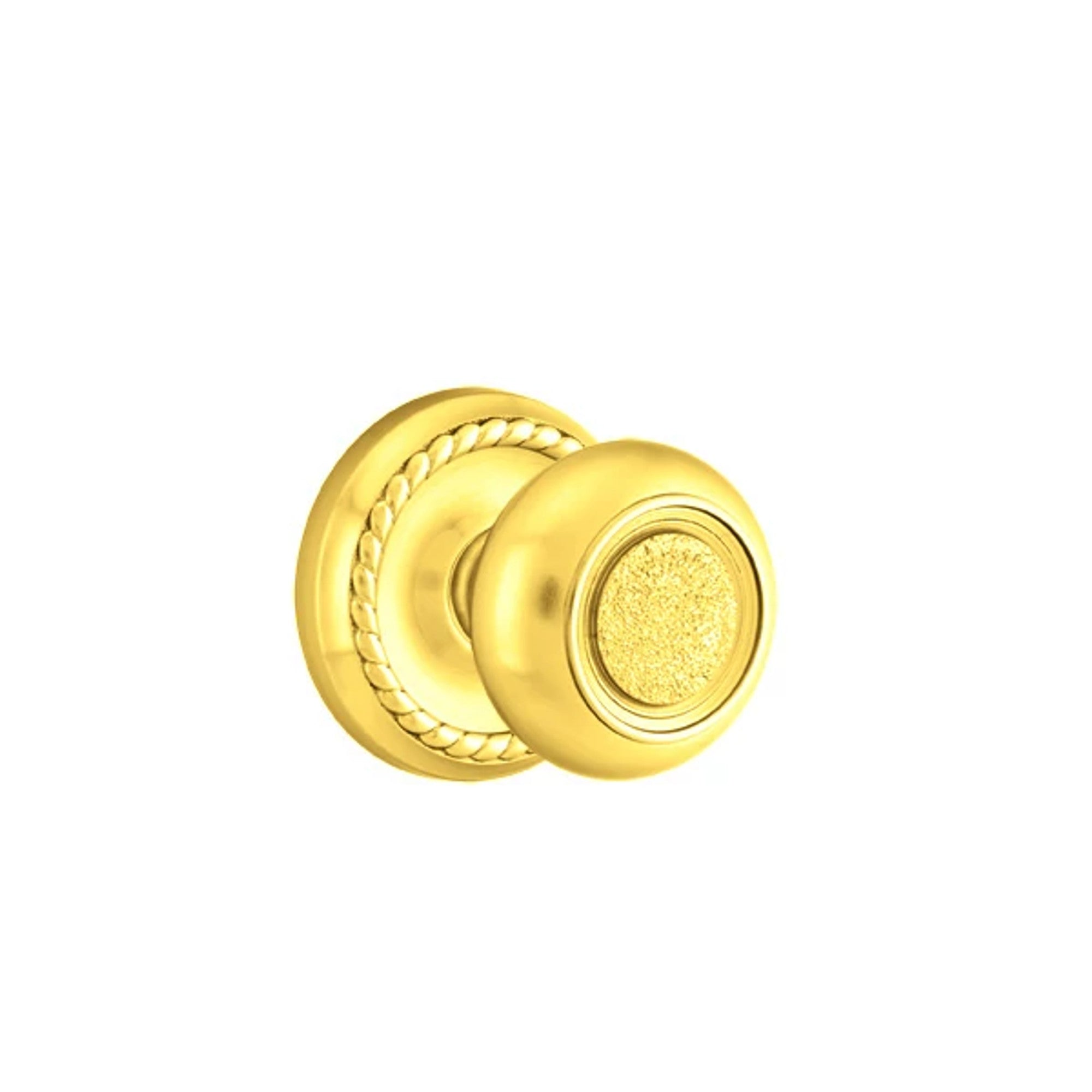 Emtek Belmont Knob with Rope Rosette in Polished Brass