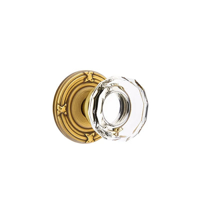 Emtek Lowell Knob with Ribbon & Reed Rosette in French Antique