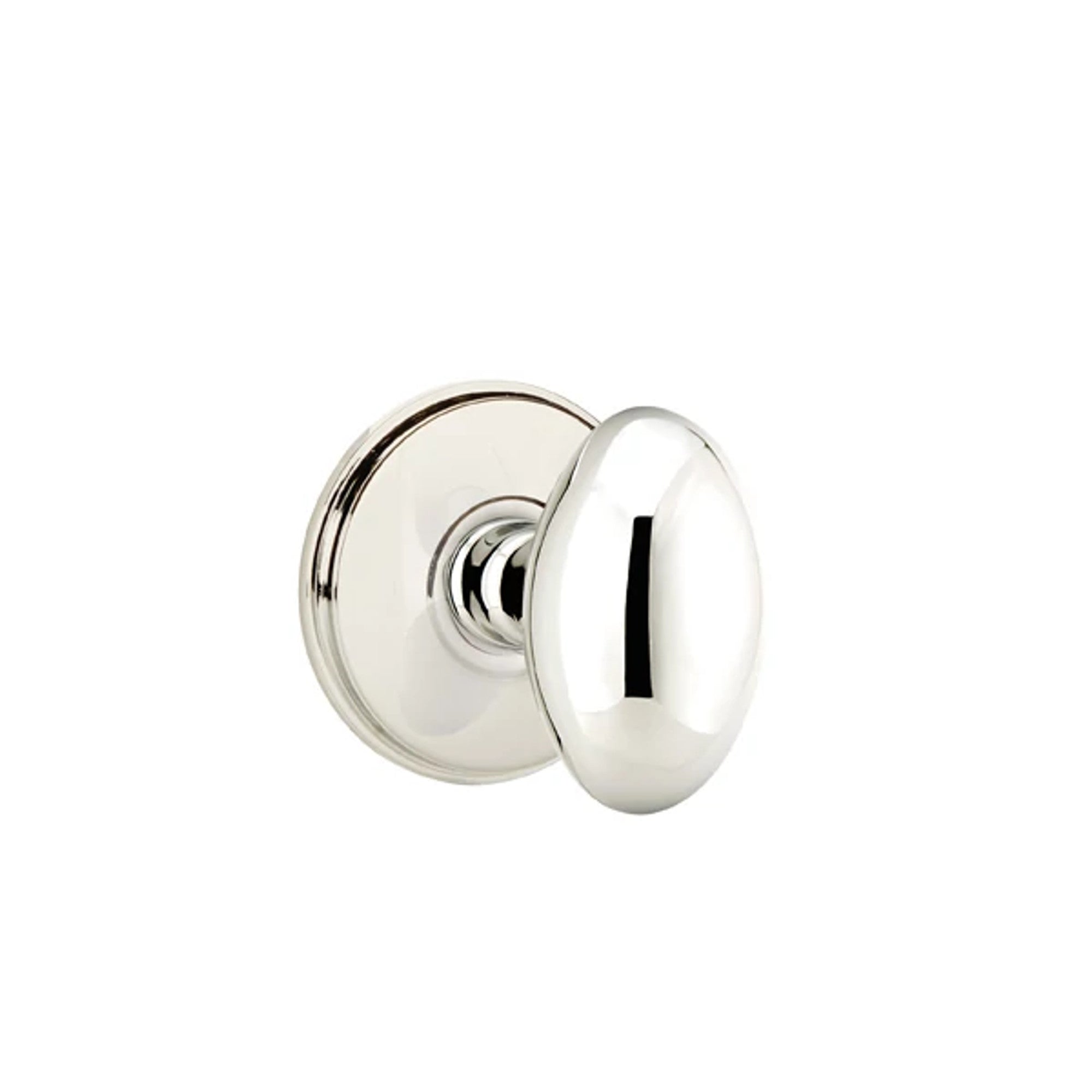 Emtek Egg Knob with Watford Rosette in Polished Nickel