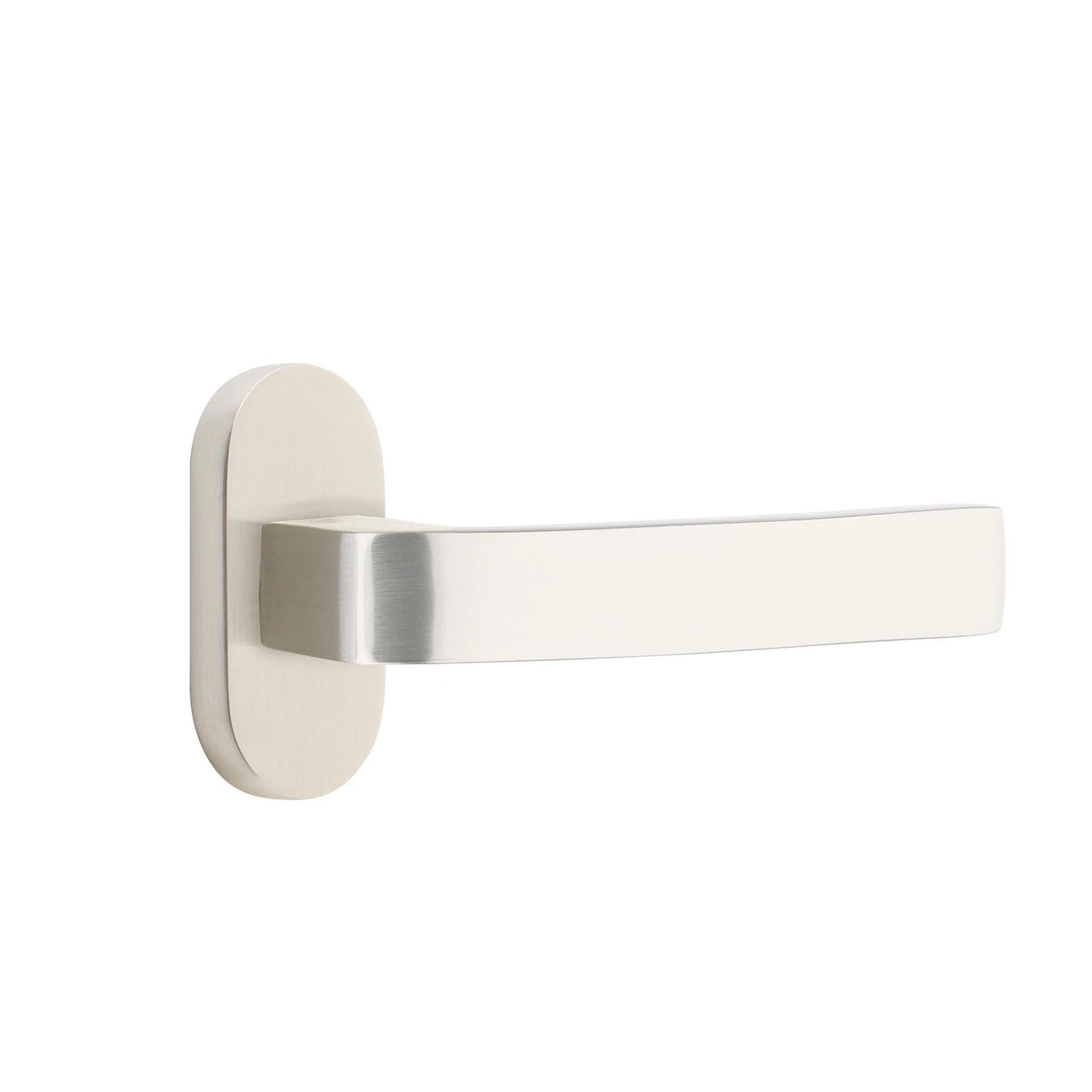 Emtek Breslin Lever with Oval Stretto 1-1/2" x 3" in Satin Nickel