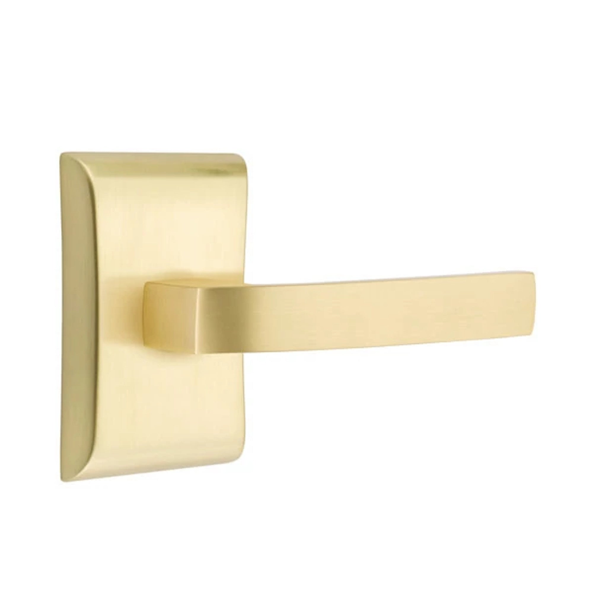 Emtek Breslin Lever with Neos Rosette in Satin Brass