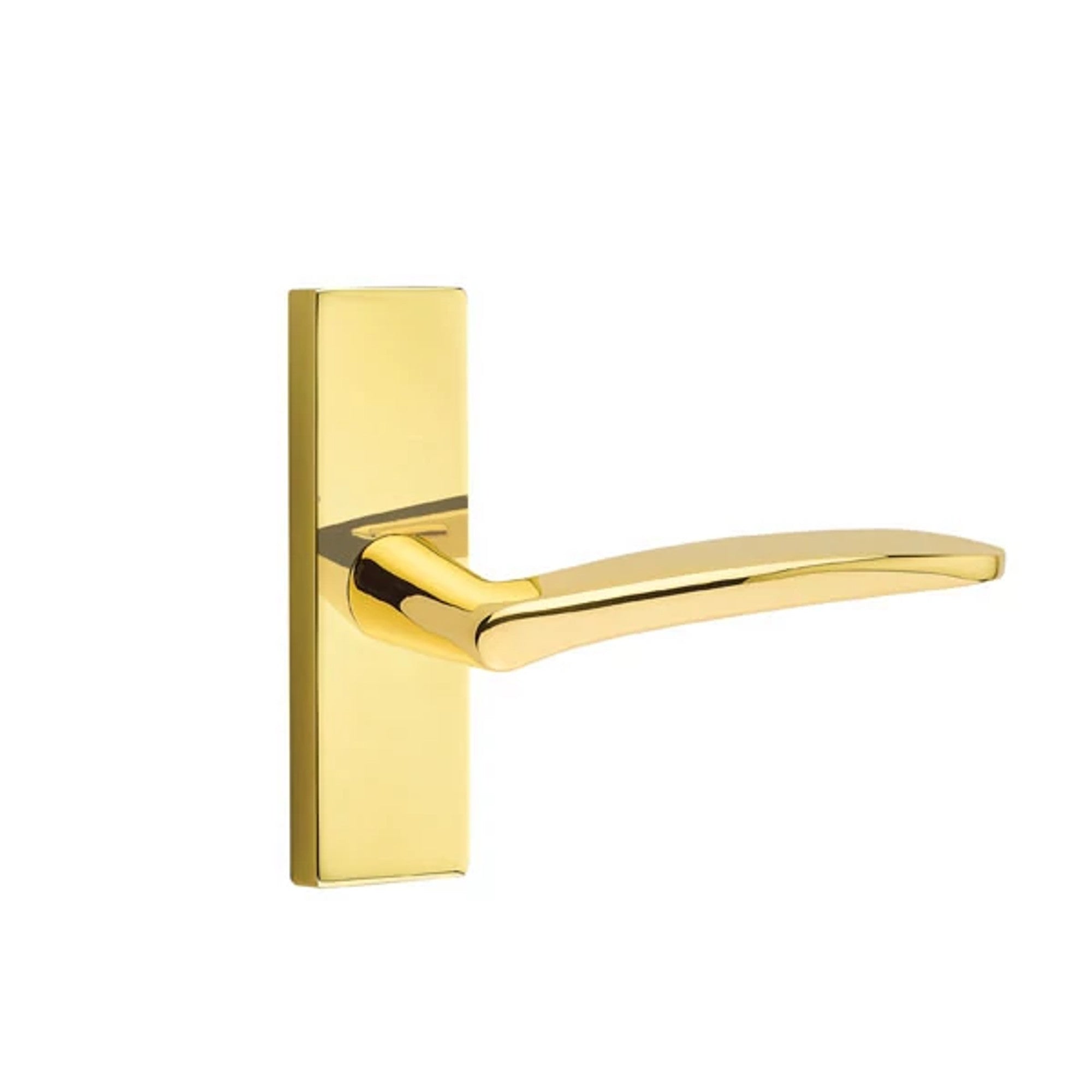 Emtek Poseidon Lever with Stretto 1-1/2" x 5" in Unlacquered Brass