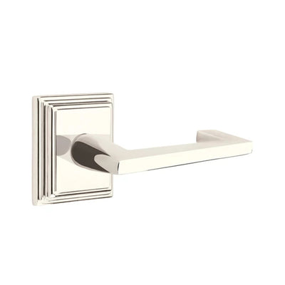 Emtek Argos Lever with Wilshire Rosette in Polished Nickel