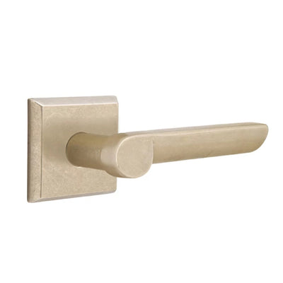 Emtek Aurora Lever with #6 Rosette in Tumbled White Bronze