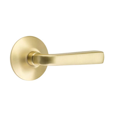 Emtek Sion Lever with Modern Rosette in Satin Brass