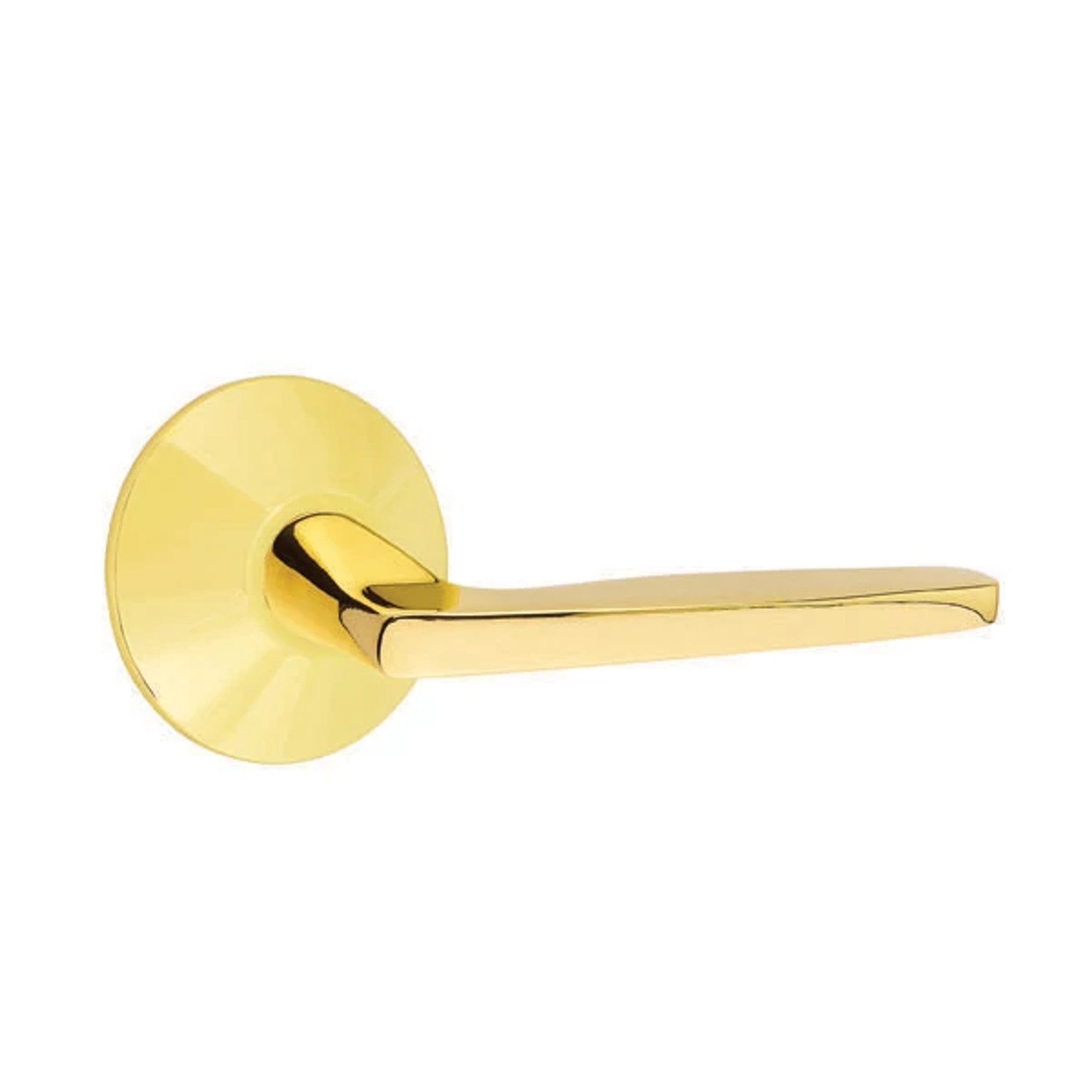 Emtek Hermes Lever with Modern Rosette in Unlacquered Brass