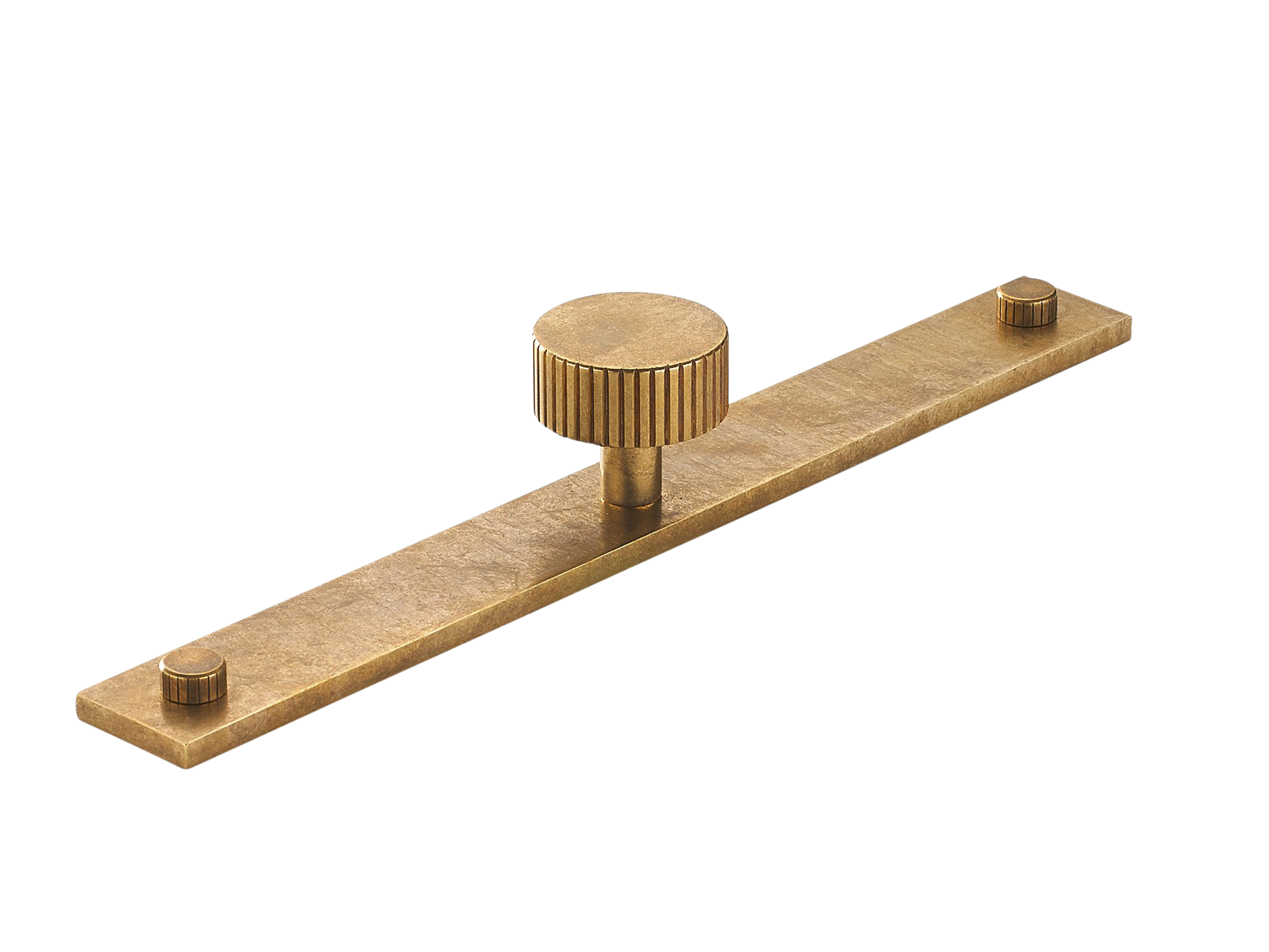 Armac Martin MIX Straight Knurled Cabinet Knob & Backplate