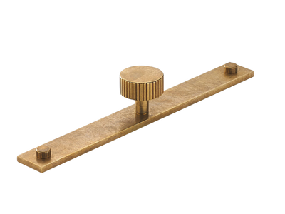 Armac Martin MIX Straight Knurled Cabinet Knob & Backplate