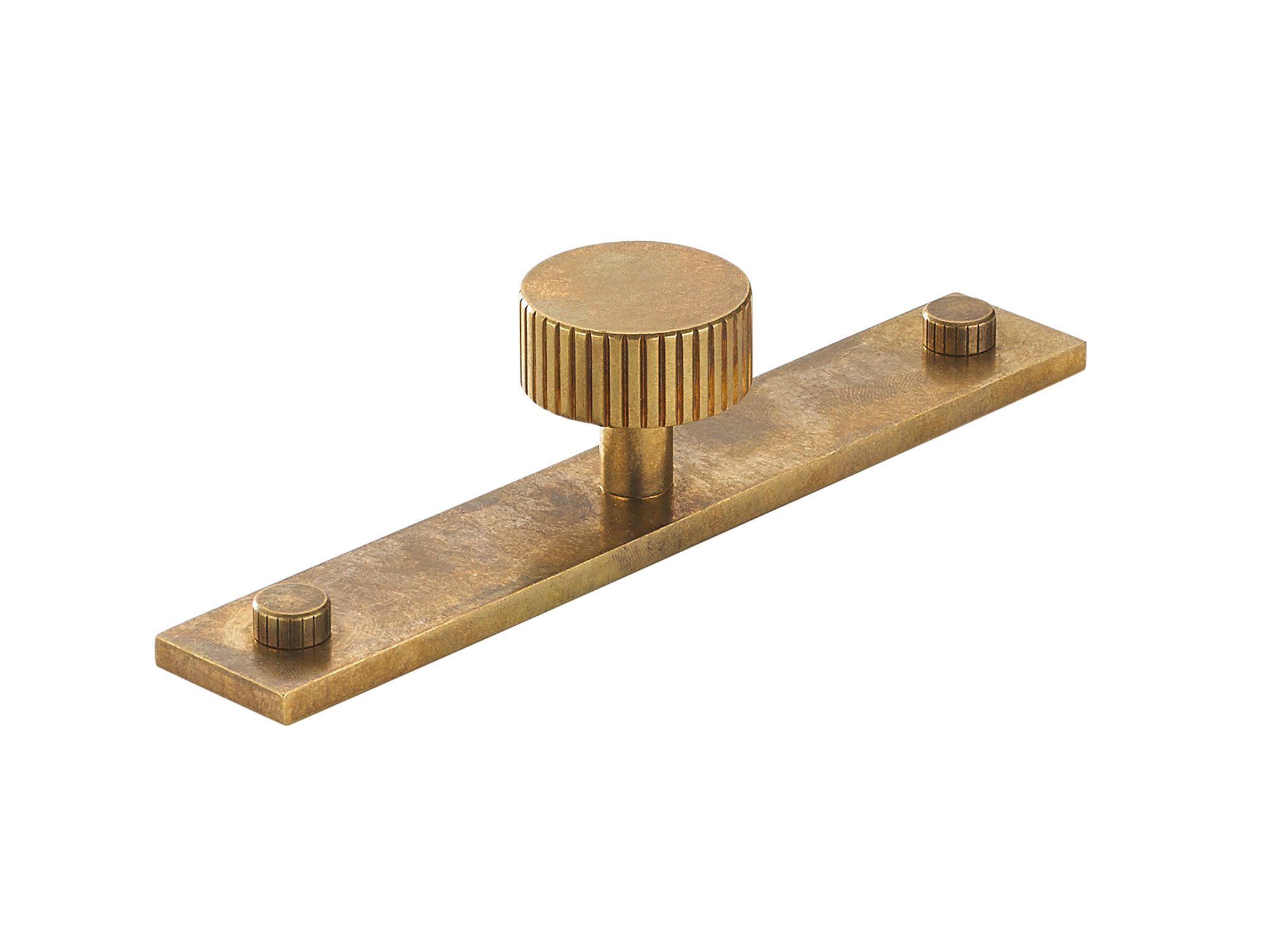 Armac Martin MIX Straight Knurled Cabinet Knob & Backplate