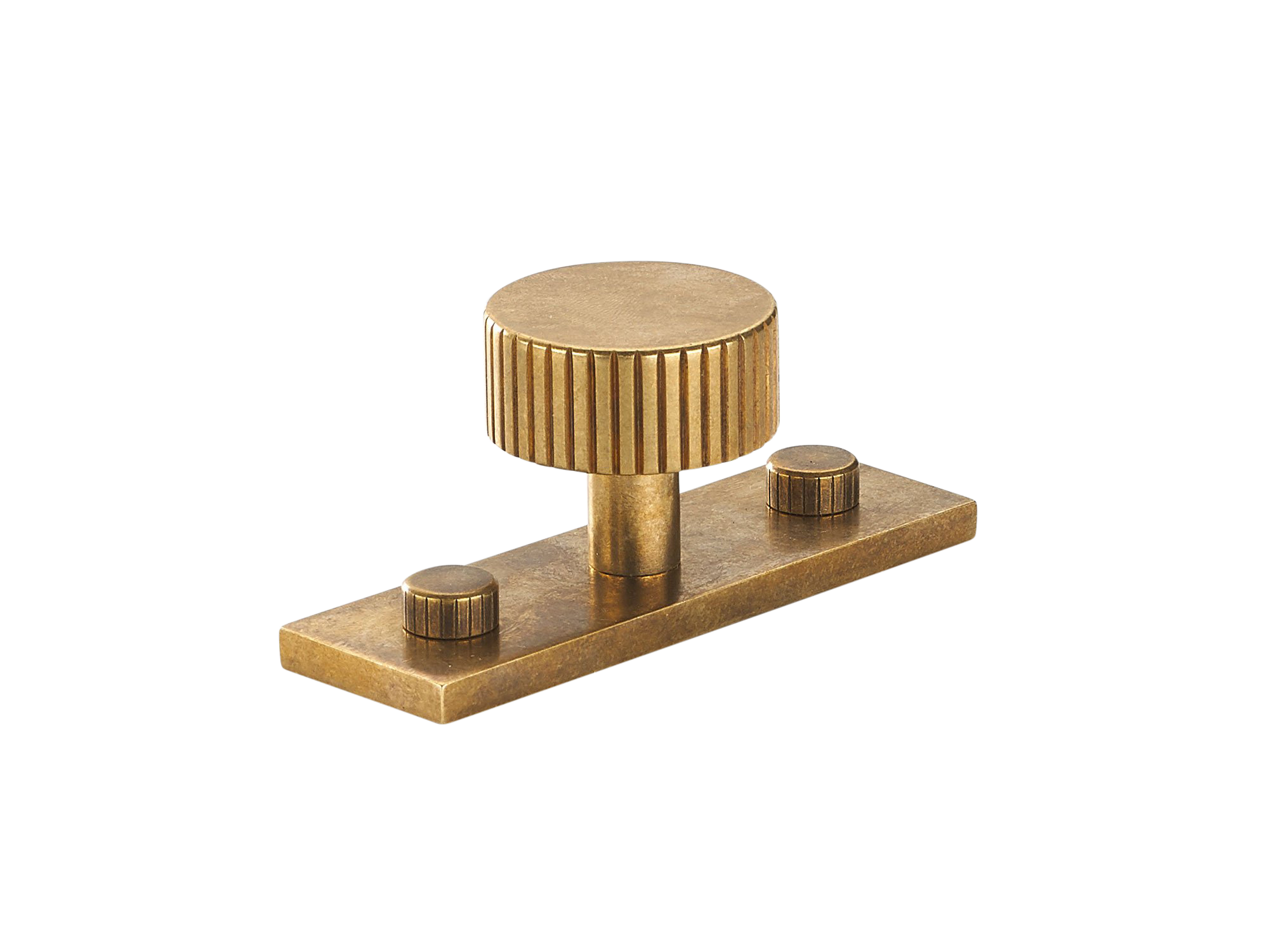 Armac Martin MIX Straight Knurled Cabinet Knob & Backplate