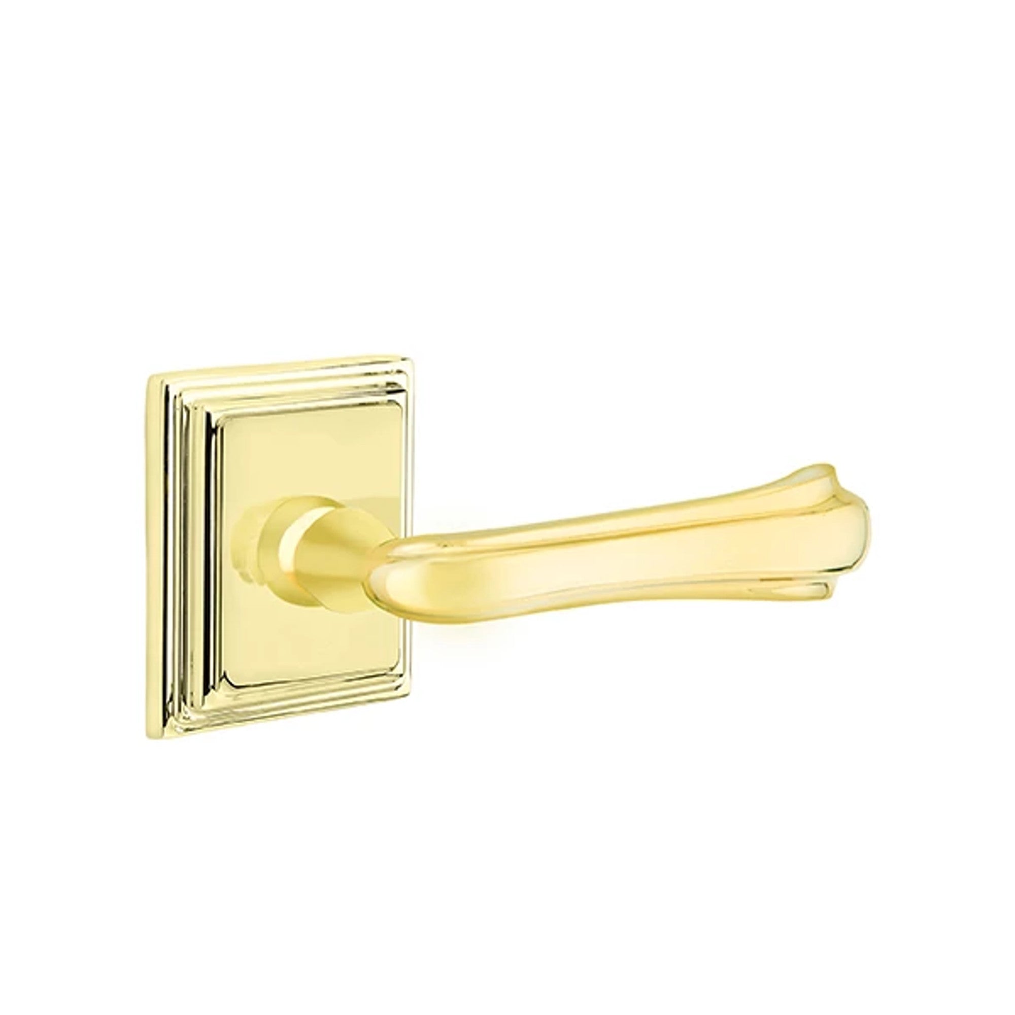 Emtek Wembley Lever with Wilshire Rosette in Polished Brass