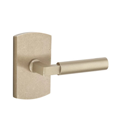 Emtek Bryce Lever with #4 Rosette in Tumbled White Bronze
