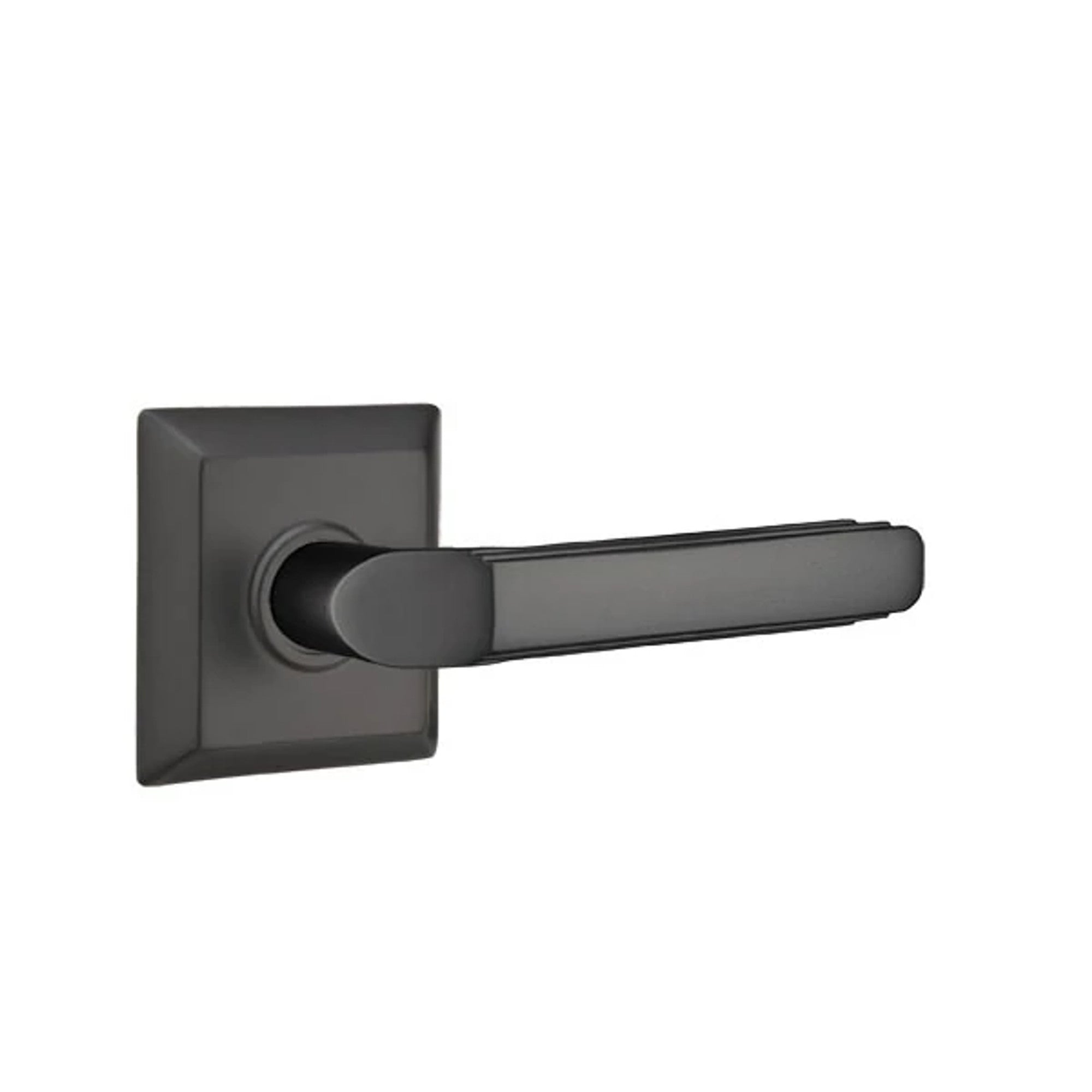 Emtek Milano Lever with Quincy Rosette in Flat Black