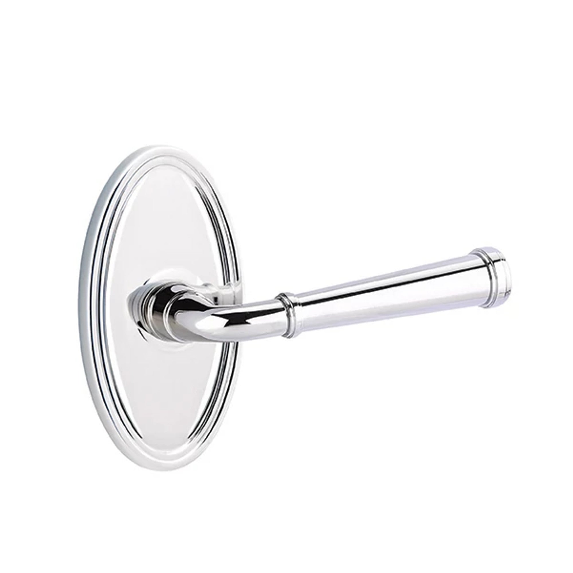 Emtek Merrimack Lever with Oval Rosette in Polished Chrome